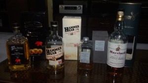 Glen Breton, Hammer Head, Nikka from the barrel, Mortlach