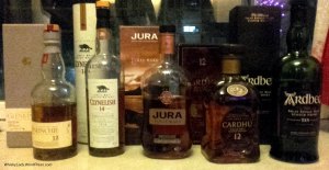 Glenkinchie, Clynelish, Jura, Cardhu, Ardbeg